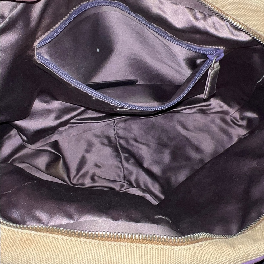 Prada Beige Canvas Satchel with Purple Leather Trim - Picture 15 of 16